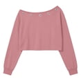 thumbnail image 4 of Women's Off Shoulder Crop Top Grommet Detail Long Sleeve Casual Pullover Sweatshirt, 4 of 9