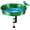 Metallic Green/Blue, variant on Metal Deck Bird Bath for Balcony Railing, Metallic Green & Blue 11.5" Bathing Bowl & Feeder with Adjustable Steel Clamp Outdoor Garden Decor Yard Art (0.7 Gallon)
