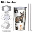 thumbnail image 4 of Cute Cat 10oz Tumblers Stainless Steel Tumbler with Lid and Straw,Vacuum Insulated Double Wall Travel Tumbler Cups with Cleaning Brush for Coffee, Tea, 4 of 4