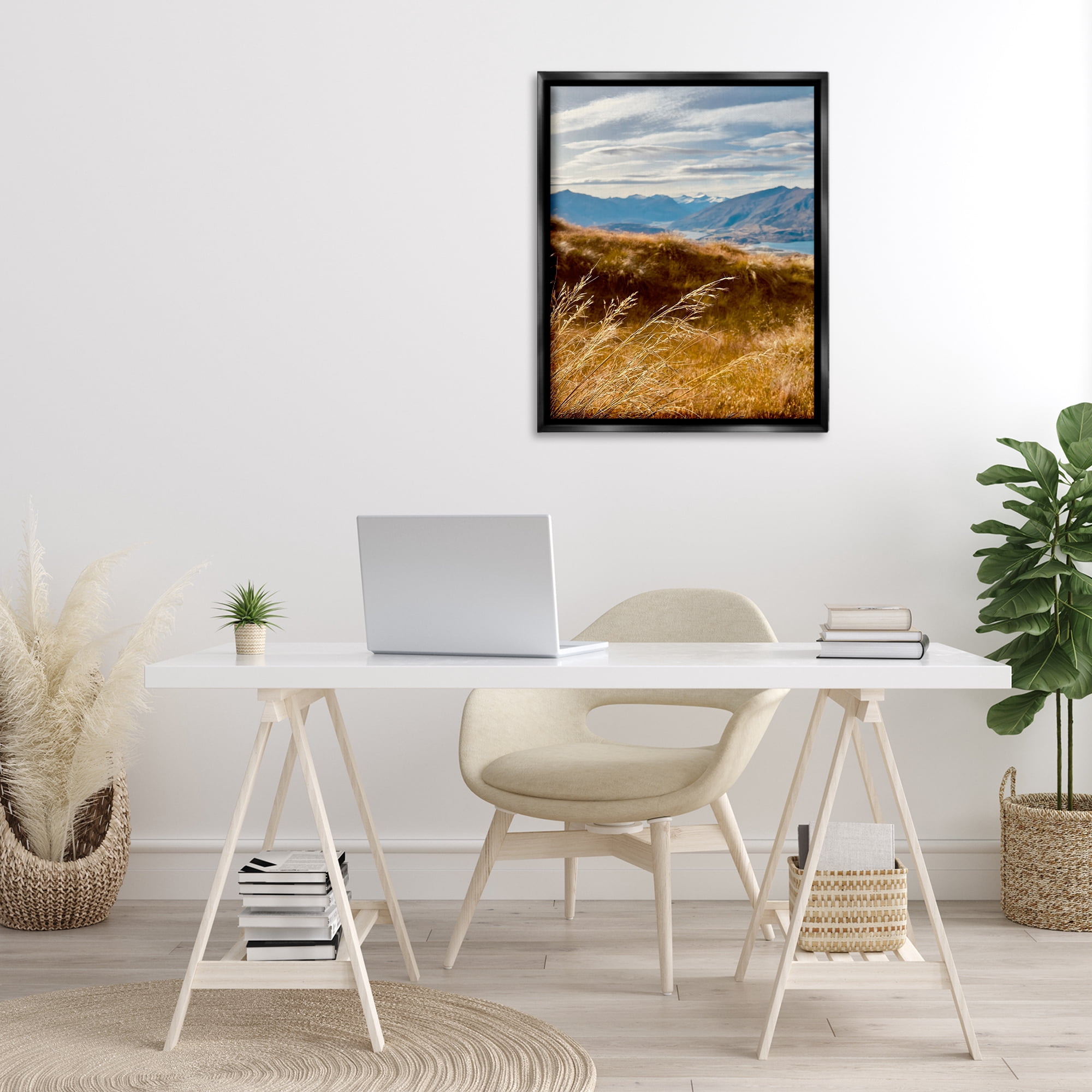 Stupell Industries Windblown Mountain Region Landscape Photography Black Floater Framed Art Print Wall Art, 25 x 31