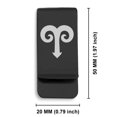thumbnail image 2 of Stainless Steel Aries Zodiac Sign (Ram) Classic Slim Money Clip Credit Card Holder, 2 of 2