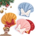 thumbnail image 2 of Gorro absorbente para secar el cabello, toalla de microfibra de secado rápido, gorro de ducha, turbante para secar el cabello mojado con lazo para mujeres y niñas., 2 of 8