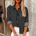 thumbnail image 2 of Long Sleeve Shirts for Women Wrinkle Free Collared Button Down Long Sleeve Casual Work Blouse Womens Shirts Dressy Casual Black 2Xl, 2 of 4