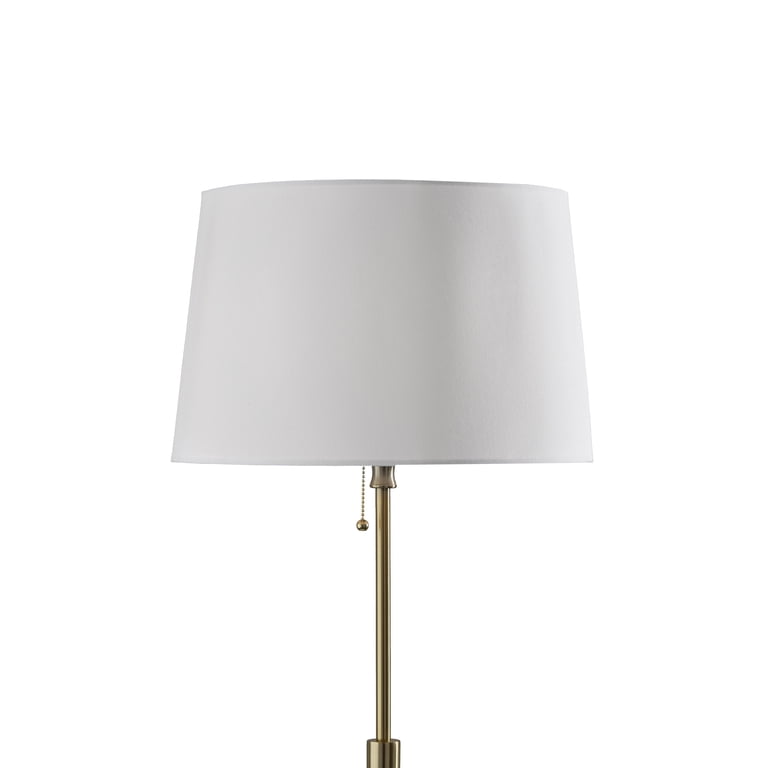 Mainstays 59.5 Inch Gold Stick Floor Lamp with White Fabric Shade photo 4
