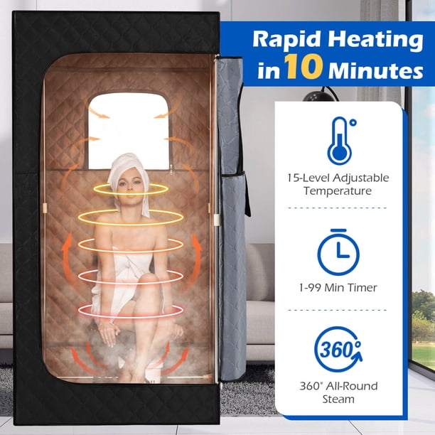 Costway Portable Steam Sauna Box, Extra-Large 35
