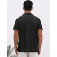 thumbnail image 3 of DARING DIVA Men's Casual Knitted Hollow Out Short Sleeve Shirt M Black, 3 of 7