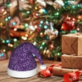 thumbnail image 6 of Haiem Purple Glitter Pattern Santa Hat Confortable Velvet Christmas Hat for Christmas Party Favors Fit for Adults Men Women, 6 of 6