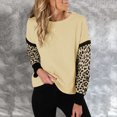 thumbnail image 4 of Trendfront Womens Color Block T Shirts With Cheetah Print Panel And Leopard Print Detail Crewneck Long Sleeve Casual Loose Fit Everyday Fall Layering Tee Tops, 4 of 4