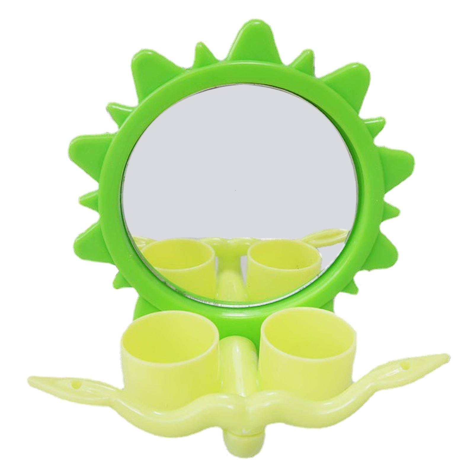 Gieenan Bird Mirror Toy for Cage with Perch Feeding Cups for Lovebirds Finches Canaries