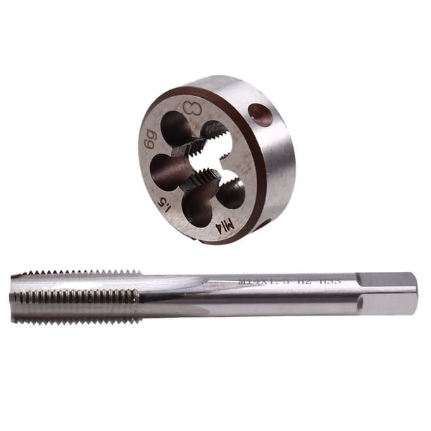 Juego 2 Matrices Machos Roscar M14x1,5 Acero Alta Velocidad, Manguito Matriz Macho Roscar Utilizado para Roscar Roscas Internas y Externas Máquinas Herramienta