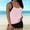 Pink, variant on Zorckvet Two Piece Tankini Swimsuits for Women Tummy Control Bathing Suit with Shorts Modest Solid Color Athletic Swimwear