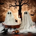 thumbnail image 2 of Happydeer Sequin Fabric Ghost Tabletop Decor Halloween Shiny Ghost Figurine for Halloween Bedroom Desktop Home Decor (2pcs, With Light), 2 of 13