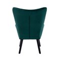 thumbnail image 6 of Velvet Accent Chair, Modern Upholstered Side Chair Vanity Chair with Tall Back & Solid Wood Legs, Leisure Tufted Button Armchair Low Push Seats for Living Room Bedroom, Green, 6 of 7
