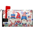 thumbnail image 2 of 4th of July Mailbox Cover Magnetic Independence Day Memorial Day Mailbox Cover Standard Size 25.5 x 21 American Flag Patriotic Mailbox Wrap Post Letter Box Cover Decorative for Home Outdoor Garden, 2 of 6