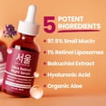 thumbnail image 3 of SeoulCeuticals 1% Korean Retinol Night Serum for Face - 97.5% Snail Mucin + Hyaluronic Acid + Bakuchiol, Cruelty Free K Beauty for Sensitive Skin 1oz, 3 of 9