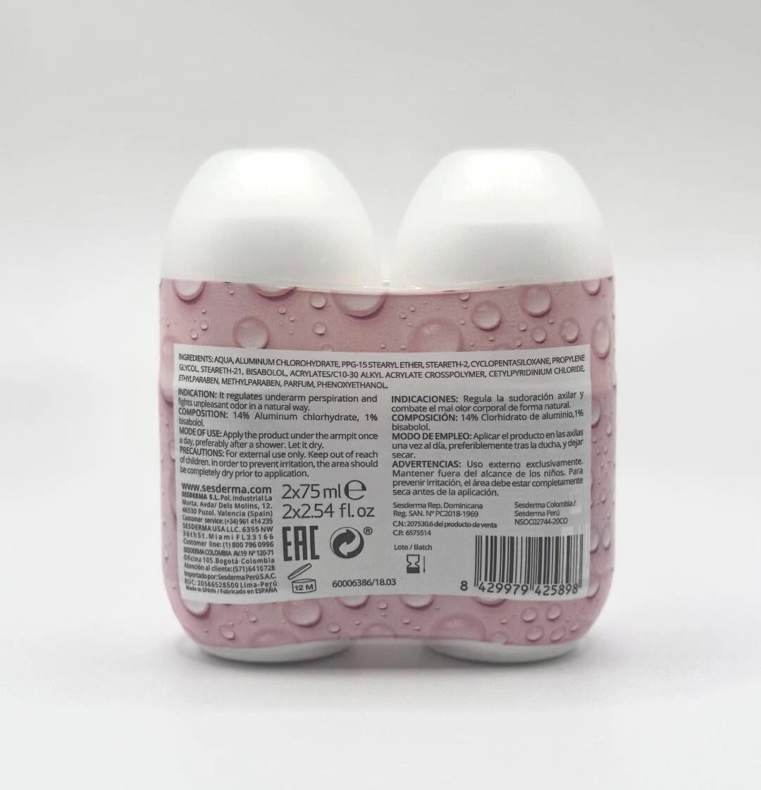Sesderma Dryses Women Deodorant Roll on Antiperspirant 2x75ml