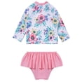 thumbnail image 3 of MSemis Baby Girls Floral 2 Pieces Swimsuit Shirts Top with Skirted Bottoms Bikini Set, 3 of 3