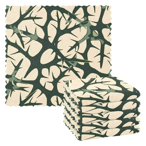 6 Pieces of Kitchen Towels 11x11Inch Kitchen Dish Cloths Kitchen Dish Towels Reuseable Cleaning Cloths Dark Green Briar