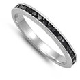 thumbnail image 4 of CHOOSE YOUR COLOR Black CZ Elegant Thumb Ring .925 Sterling Silver Band Jewelry Female Size 3, 4 of 4