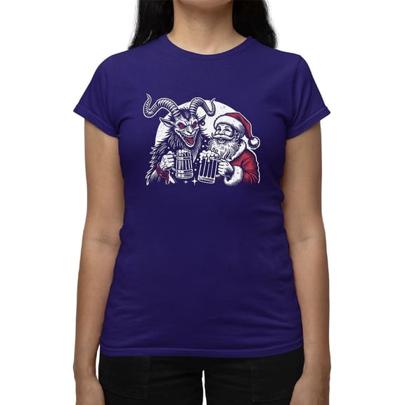 Krampus Santa Beer Naughty Christmas Women's T-shirt
