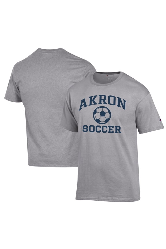 Men's Champion Gray Akron Zips Soccer Icon T-Shirt