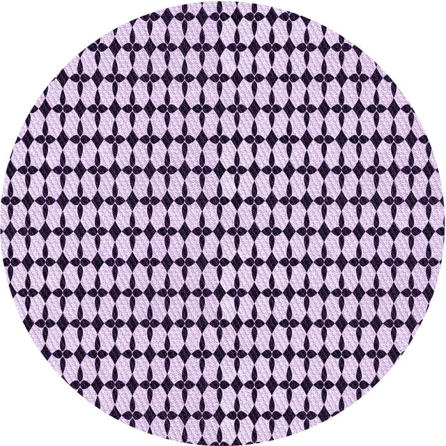 Ahgly Tapis Rond Lavable en Machine Intérieur Transitionnel Fleur Rose, 4 Pieds Rond