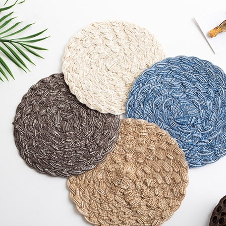 LEORX 1Pack Cat Scratching Pads Ramie Round Scratching Indoor Use for Pet Pad