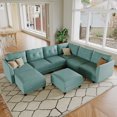 thumbnail image 1 of LLappuil Modular Sectional Sofa, 8 Seat Modular Sectional Sofa with Storage, Faux Leather Waterproof Sofa for Living Room, 1 of 9