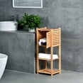 ToiletTree Products Bamboo Bathroom Storage Cabinet - Freestanding Wooden Organizer Shelf for ...