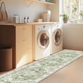 thumbnail image 7 of Washable Runner Rug, 2x8 Non-Slip Boho Vintage Hallway Rug Runner with Rubber Backing, Stain Resistant & Low Pile Faux Wool Distressed Carpet Runner for Kitchen, Laundry, Entrance, Sage Green, 7 of 7