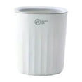 thumbnail image 2 of Vxdvou Detachable Household Trash Can with Pressure Ring, Compact Plastic Waste Bin, Stylish Vertical Striped Design, Ideal for Narrow Spaces like Desks, Kitchens, and Bathrooms, 2 of 6