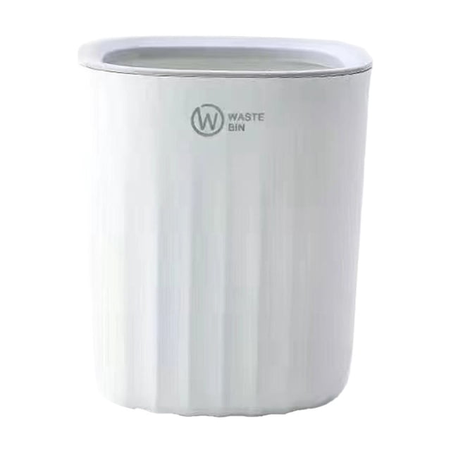 10L Step-On Trash Can with Lidless Design, Compact Waste Bin for Bathroom/Office, Durable Plastic & Modern Vertical Stripe Pattern