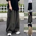 thumbnail image 6 of Mens Cargo Pants Elastic Waist Drawcord Leg Opening Trousers Casual Streetwear, 6 of 11