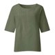 thumbnail image 5 of Tops de maternidad,Blusa plisada de manga 3/4 para mujer, cuello redondo, efecto lino, corte holgado, poliéster, ropa informal, sopatenor, 5 of 9
