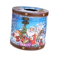 thumbnail image 4 of Caja de pañuelos navideña redonda de madera para decoración navideña para festivales Mundo de hielo y nieve, 4 of 9