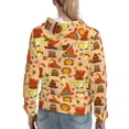 thumbnail image 7 of Fotbe Autumn Gnomes Pattern Womens Long Sleeve Hoodie, Pullover Hooded Sweatshirt, Kangaroo Pocket Hoodie with Eye-catching Drawstrings-Small, 7 of 7