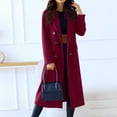 thumbnail image 2 of BDPORKAS Trench Coat Women Warm Double Breasted Wool Pea Coat Trench Coat Jacket, 2 of 5