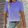 thumbnail image 2 of ZQGJB Tie Dye Print Shirts for Women Dressy Casual Summer Short Sleeve Crewneck Basic Workout T-Shirts Loose Oversized Comfy Pullover Tops Purple#01 XXL, 2 of 5