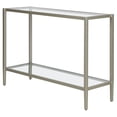 thumbnail image 3 of Henn&Hart 42" Satin Nickel Finish Metal/Glass Console Table, 3 of 3