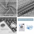 thumbnail image 4 of Grey Black Boho Blackout Curtains for Bedroom/Living Room, Thermal Insulated Kitchen Curtains, Vintage Ethnic Tribe Abstract Art Grommet Darkening Window Treatment Drapes 42"x84"x2, 4 of 8