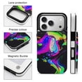 thumbnail image 5 of Wallet Case For Apple iPhone Air / 17 Pro / 17 Pro Max Series with Card Holder, PU Leather Kickstand Card Slots Screen Protector Included For iPhone 17 Series, Liquid Marbling Paint Background, 5 of 8