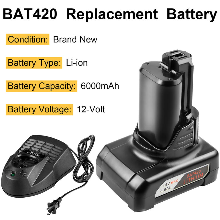 Batería de iones de litio recargable de 10.8 V, 12V, 3000mAh, 6AH para  BOSCH BAT411 BAT412 BAT412A BAT413A 2607336014 2607336864 PS20-2 PS40