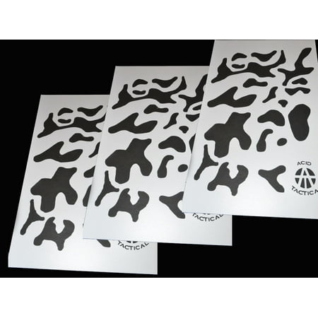 3 Pack! Vinyl Airbrush Camo Spray Paint Stencils 14