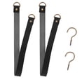 thumbnail image 2 of Spencer 2 Pack Leather Curtain Tie Backs Attach to Wall, Drape Holder Holdbacks Tiebacks with Metal Hooks, 2 of 8