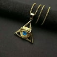 thumbnail image 4 of New arrival Eye Of Providence 14K Yellow Gold  Triangle Pendant Necklace For Men Illuminati The Third Eye Jewelry, 4 of 6