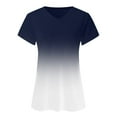 thumbnail image 5 of Pntutb Womens Print Casual Gradient V-Neck Short Sleeve Loose T-Shirt Tops, 5 of 6