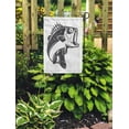 thumbnail image 2 of KDAGR Fishing Bass Fish for Label Emblem Sign Brand Mark Black White Jumping Garden Flag Decorative Flag House Banner 28x40 inch, 2 of 2