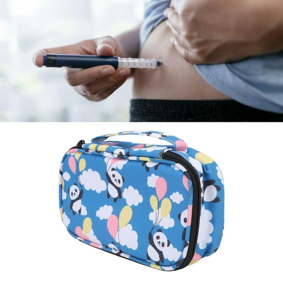 Medicine Insulin Cooler Travel Case Portable Diabetic Bag Refrigerated Medicine Travel Case for Insulin Pen Medication Diabetic Supplies with 2 Ice Pack