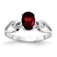 thumbnail image 1 of Solid 14k White Gold 8x6mm Oval Garnet January Red Gemstone Engagement Ring Size 7.5, 1 of 2