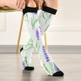 thumbnail image 5 of Coolnut Lavender Compression Socks, 1 Pack Women Men Long Stocking (20-30mmHg) Travel Knee High Stockings for Athletic Sports,Running,Cycling,Nursing, 5 of 6